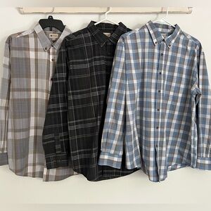 Haggar clothing size large plaid button downs - LOT OF 3